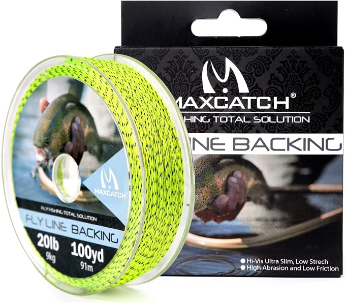 M MAXIMUMCATCH Maxcatch Braided Fly Line Backing for Fly Fishing 20/30lb(White, Yellow, Orange, Black&White, Black&Yellow, Blue, Pink, Green, Purple)