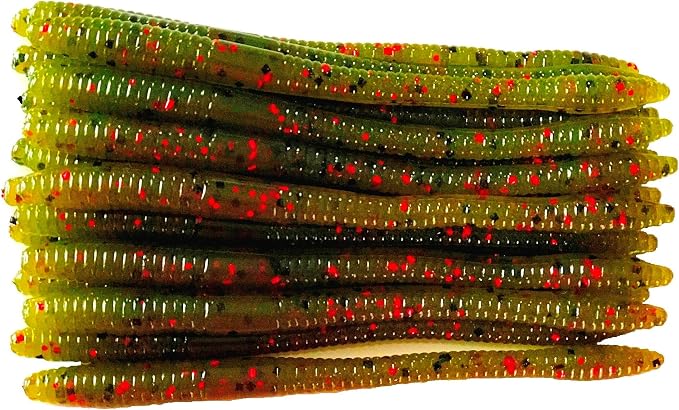 20 Pcs 6.25" Drop Shot Finesse Worms (Scented, Floats) Soft Plastic Baits for Bass Fishing