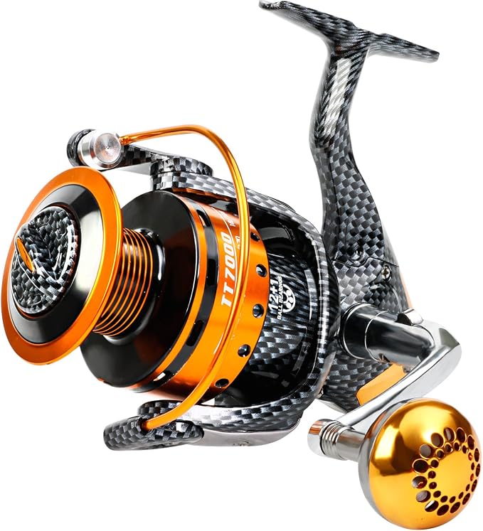 Burning Shark Fishing Reels- 12+1 BB, Light and Smooth Spinning Reels, Powerful Carbon Fiber Drag, Saltwater and Freshwater Fishing