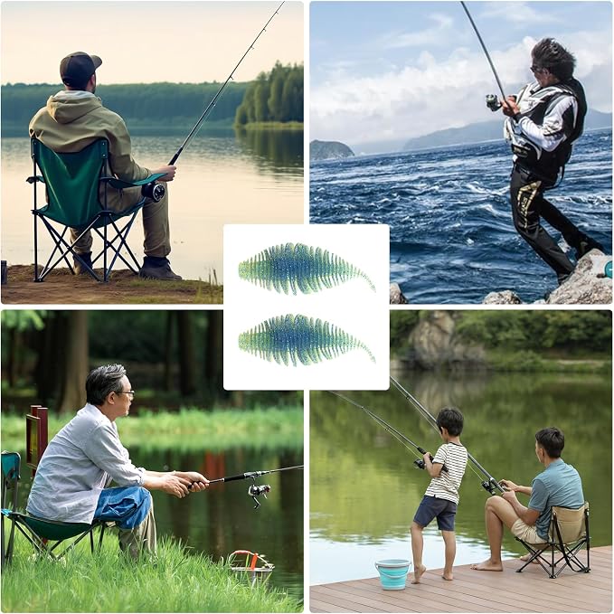 4.15'' Soft Swimbait Fishing Soft Plastic Lures 8pcs/24pcs Double-Color Lure for Bass Fishing Worms for Largemouth Bass