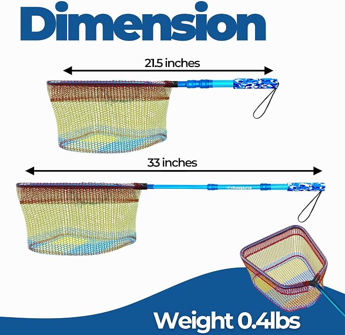 DaddyGoFish Kids Fishing Net - Extendable Telescopic Landing Net for Boy Girl Children Catching Small Fish Crab Shrimp Minnow Dragonfly Beach Pier Lake River Ocean