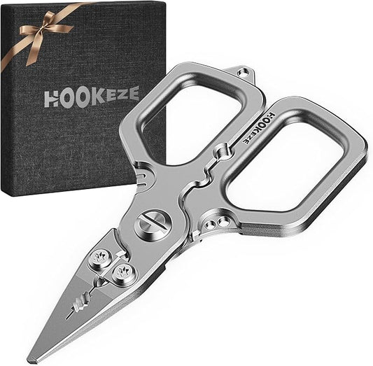 HOOK-EZE Multi-Function Fishing Pliers, Saltwater Resistant Fishing Scissors, Tungsten Cutters, Knot Tying Tool with Lanyard, Split Ring Hook Remover, Gifts for Men