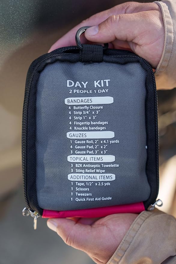 First Aid Kit, Day Kit 2-Person First Aid - Compact Emergency Medical Kit with Bandages, Gauze, and More