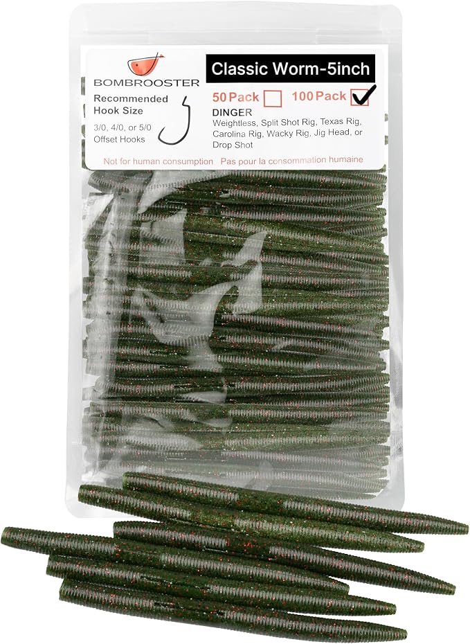 30/50/78/100Pcs Senko Worms Kit – 4"/5" Soft Plastic Fishing Lures with Salt Impregnation for Bass Fishing