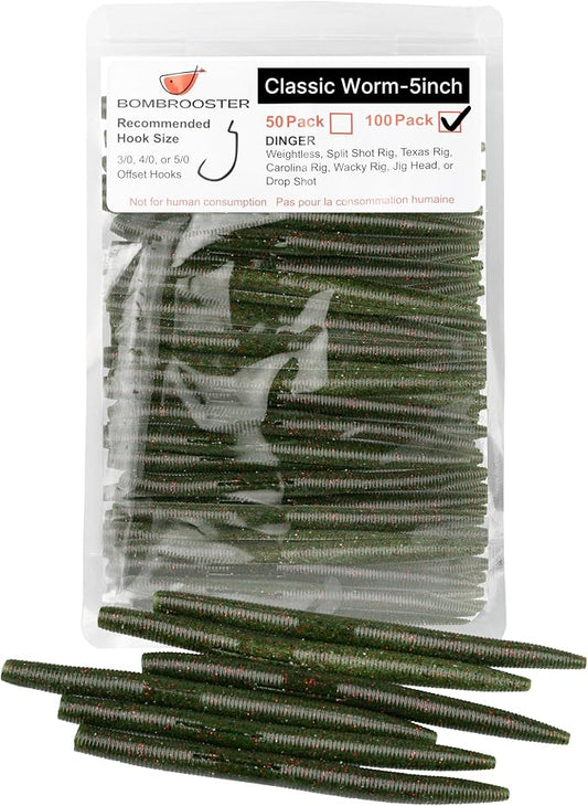 30/50/78/100Pcs Senko Worms Kit – 4"/5" Soft Plastic Fishing Lures with Salt Impregnation for Bass Fishing