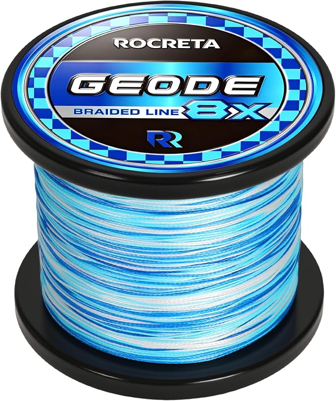 Geode Braided Fishing Line, 10-200 lb, 8 Strands, 300yds/500yds/1000yds, Colored Braid Superline