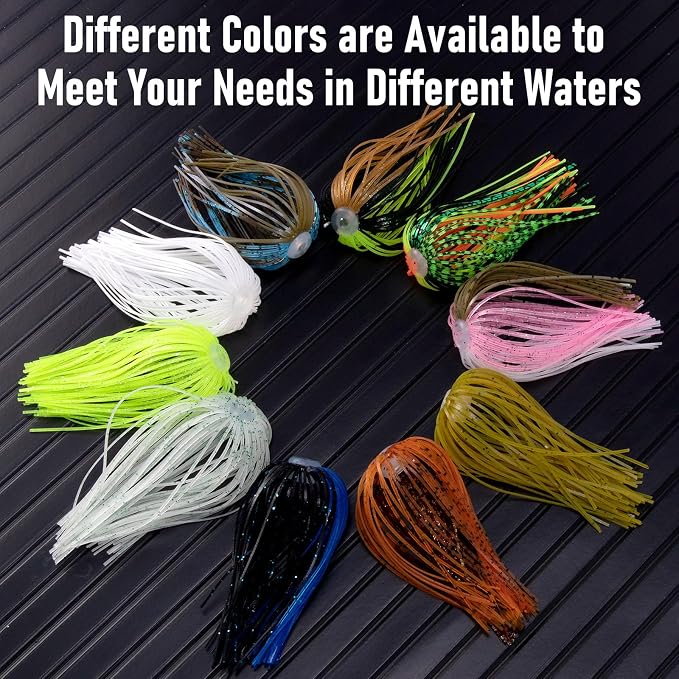 Dr.Fish 15 Pack Replacement Jig Skirts 88-Strands Silicone Fishing Umbrella Skirts Quick Change for Spinnerbaits Bass Jig Lures Making Accessories