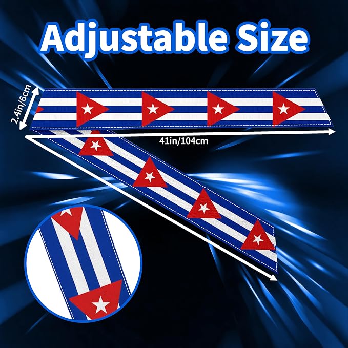 Tie Headband for Women & Men, Flag Patterned Sports Sweatband Head Wrap, Hair Bandana Accessory, 40" x 2.4"