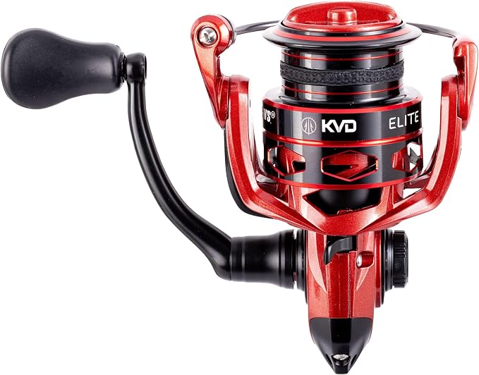 Lew’s KVD Elite Spinning Fishing Reel, Size 300, 6.2:1 Gear Ratio, 6+1 Bearings, Shallow Spool