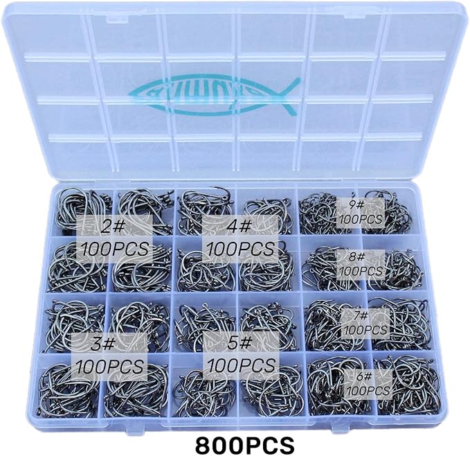 Fishing Hooks Freshwater Saltwater Fish Hooks Bulk Fishing Hooks Set Worm Catfish Hooks Fish Gear Equipment Supplies