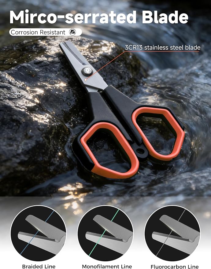 Fishing Tools Kit, Fishing Pliers,Fishing Scissors, Fishing Line Cutter for Braided Fishing Line,Fishing Gear with Lanyard