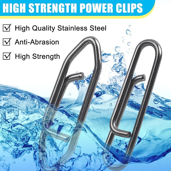 Power Fishing Clips Kit,155pcs High Strength Fishing Snaps Clips Lure Fast Change Snaps Stainless Steel Speed Clips Connector for Freshwater Saltwater Bass Pike