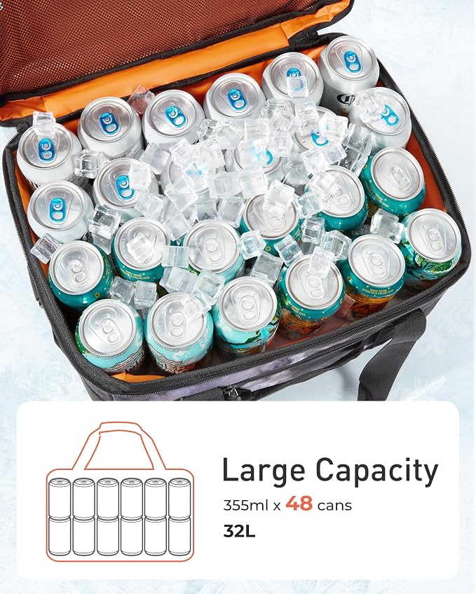 TOURIT Soft Sided Cooler Bag Insulated 30/48/60 Cans, Large Collapsible & Leakproof Ice Chest for Picnic, Beach, Camping, Travel, Sports Fan Coolers