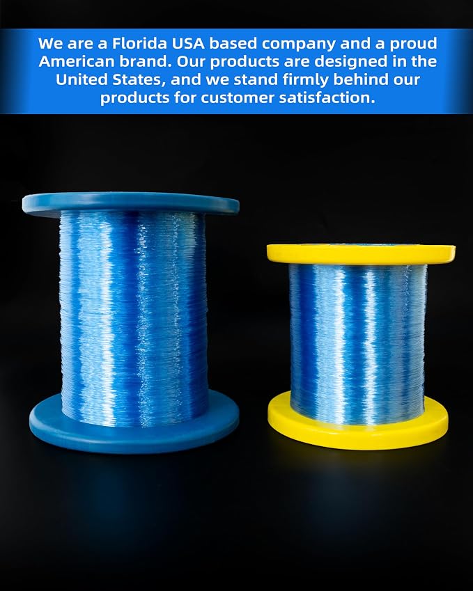 BLUEWING Monofilament Fishing Line Clear Mono Fish Wire Thin Diameter String 6-400 lbs, 50-3000 Yards