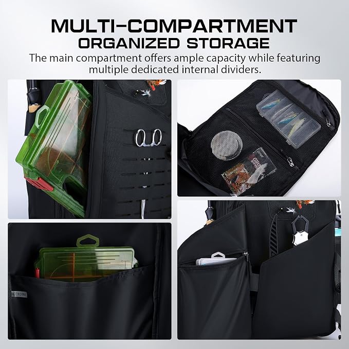 Goture Fishing Kits for Adult,Fishing Pole and Reel Combo, OpenSide Fishing Sling Tackle Storage Bag with 3 Tackle Boxes,Gift for Men