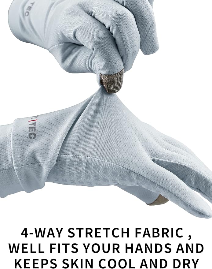 UV Protection Gloves Men's Women's Finger Tip Touchscreen Gloves UPF 50+ Sun Protective Glove for Cycling Fishing Running Hiking Boating Garden Safari Outdoor Activitie
