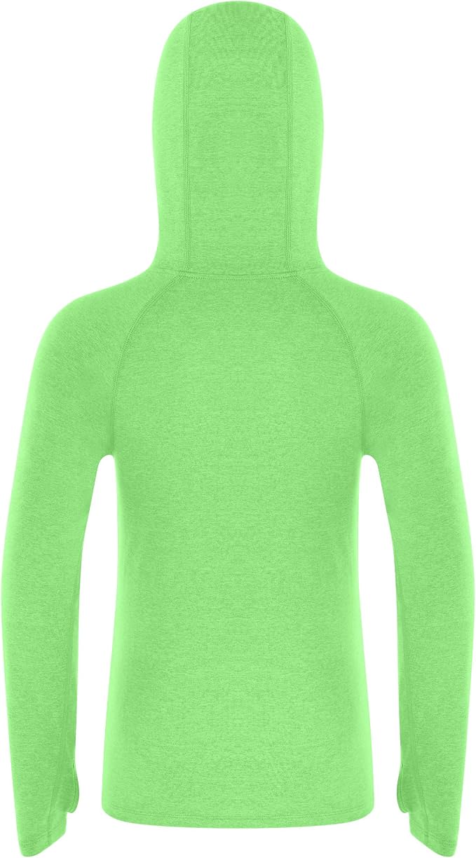 Roadbox Boys Rash Guard Hooded Fishing Shirt, Kids UPF 50+ Long Sleeve Sun Hoodie, Youth UV Protection Beach Swim Shirts