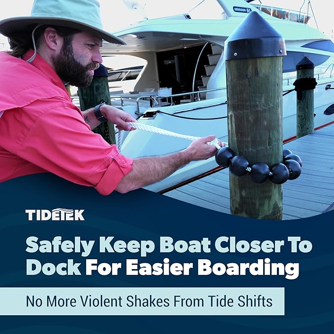 Dock Mooring Balls | #1 Boat Dock Accessories to Prevent Lines from Catching On Pier Pilings As Tides Rise & Fall, Protect Your Boat in the Slip When Water Levels Change, Fits Standard Marine Rope