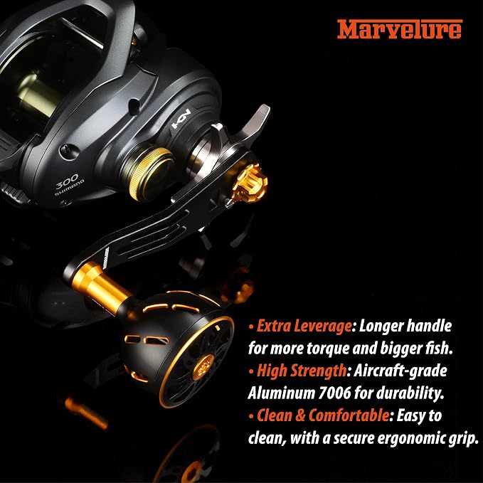 Power Handle 2.95'' (75 mm) Compatible for Shimano Curado Tranx, Daiwa Lexa, Penn Fathom Squall Low Profile, Okuma Komodo, Quantum Accurist Baitcasting Reels