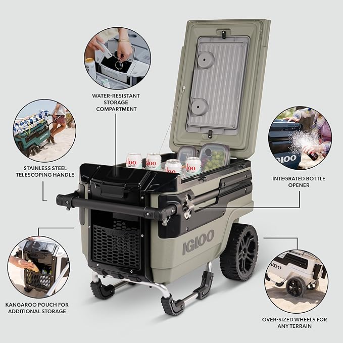 Igloo Trailmate Journey 70Qt Wheeled Cooler | Insulated Hard Shell Ice Chest