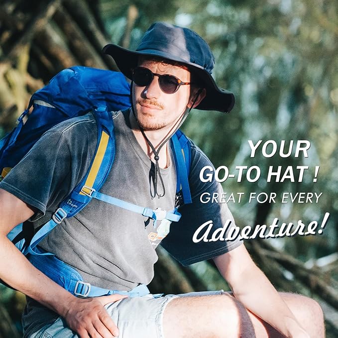TOP-EX UVCoolix™ Bucket Hat for Men, Cooling Sun Hat Women, UPF 50 Wide Brim Boonie Hats Underbrim Prints, Breathable, M-XXL