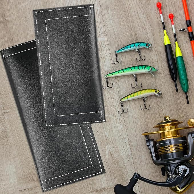 Fishing Lure Wrap (4Pack), Thickened Puncture- Resist 3 Size PVC Leather Covers for Fishing Rod, Hooks: Safe Protectors & Organized Holder Storage for Various Bait (Thickened , S: for 2 - 4in lures)