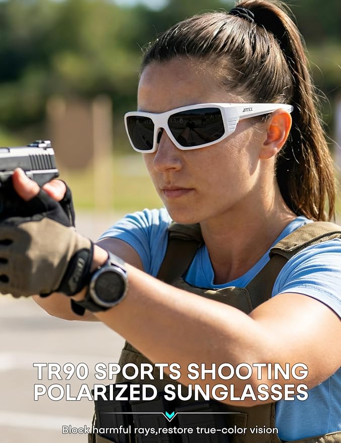 ATTCL Sports Polarized Sunglasses for Men: Ultra-Light Wrap Around TR90 Frame UV400 Protection for Fishing Driving Shooting