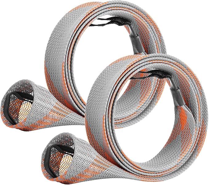 SF Fishing Rod Sock Fishing Rod Sleeve Rod Cover Braided Mesh Rod Protector Pole Gloves Fishing Tools for Spinning Fishing Rod,Casting Rod,Musky Rod, Ice Rod, Fly Rod, Spey Rod