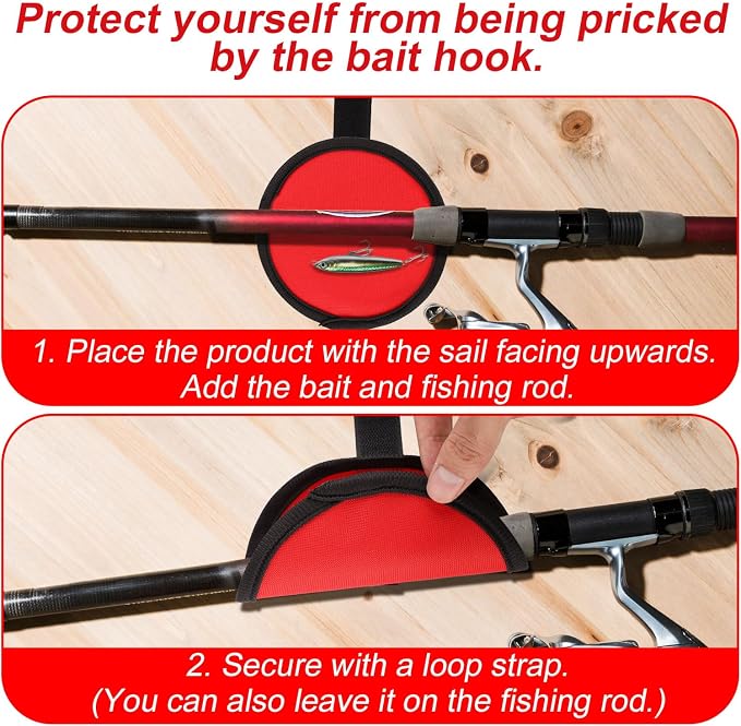 6pcs Fishing Lure Protective Covers, 3 Transparent PVC Fish Hook Covers & 3 Oxford Cloth Hook Protectors Lure Guard Protector for Fishing Rod Safety & Tackle Storage