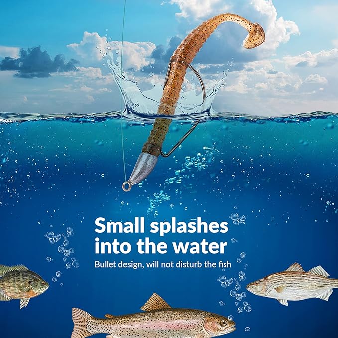 THKFISH Weedless Swimbait Jig Heads for Bass Fishing, Weighted Texas Rig Hook Fishing Hooks Saltwater Freshwater 1/8 oz, 1/6 oz, 1/4 oz, 3/8 oz, 1/2 oz,3/4 oz