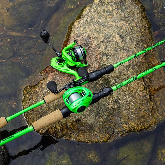 KastKing Zephyr Dual-Tip Fishing Rod and Reel Combo,Spinning & Baitcaster Combo,Dual Tips Section for Different Powers,IM6 Graphite 2-Piece Rod with Extra Tip,Sensitive & Powerful,Freshwater Fishing
