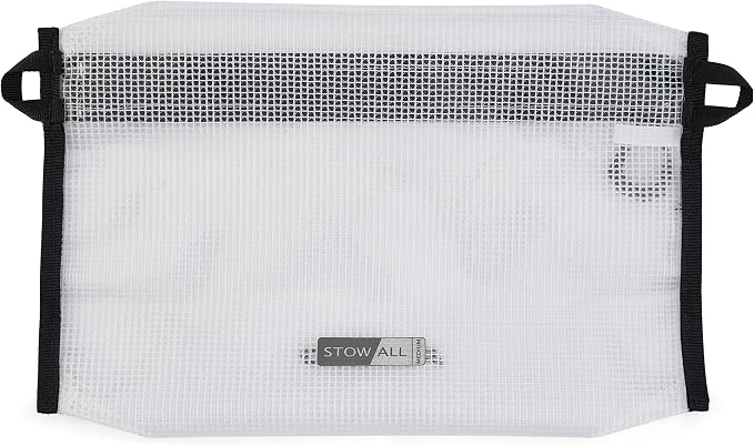 Plano StowAll Zip Pouch, Medium, Clear, Tear-Resistant Mesh Storage with Rugged Zipper and Carabiner Loops