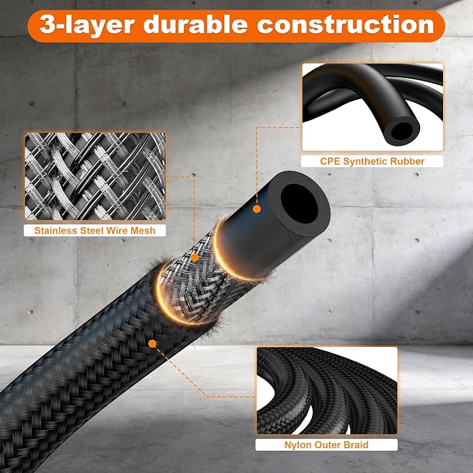 4AN CPE Fuel Line Kit 20FT Black