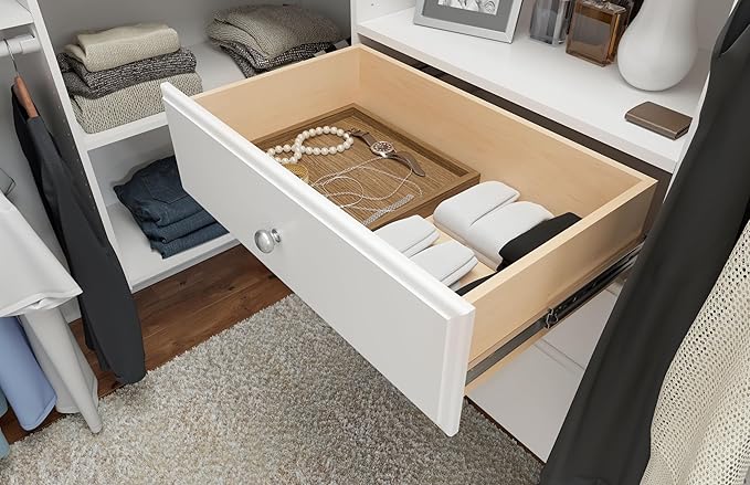 Easy Track PH43-WH Ultimate Corner Wood Kit Closet Organizer in White with Chrome Hardware