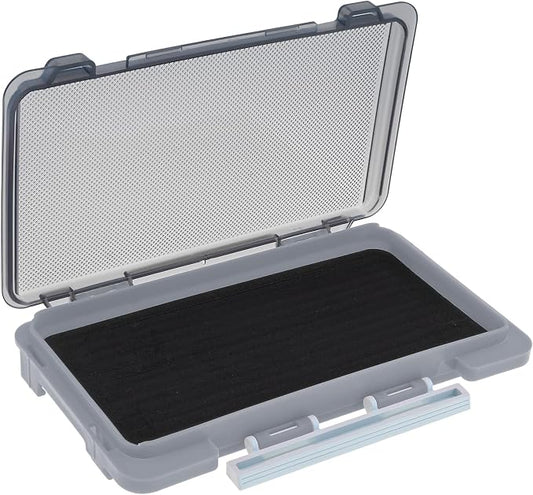 Fishing Tackle Box Slit Foam Case, Super Slim Fishing Lures Jig Box Hooks Spinners Spoons Storage Tackle Tray, (6.8 * 3.8 * 0.8inch) (Gray)