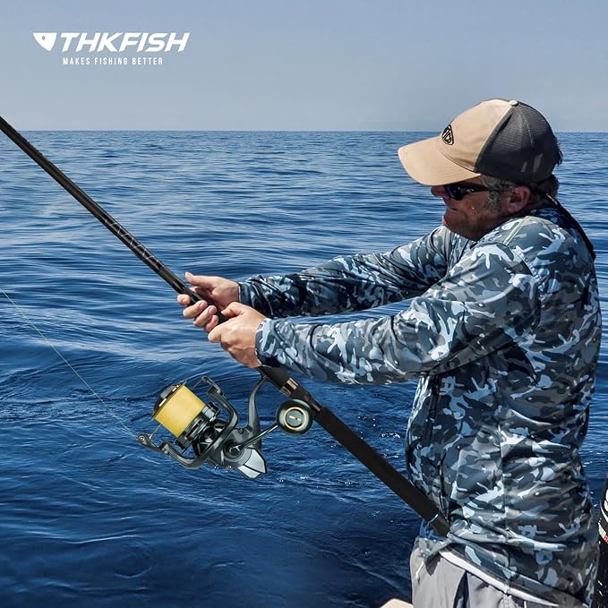 THKFISH Saltwater Spinning Reel,10000/12000 Surf Fishing Reel,8 +1/11+1BB,4.1:1 45/55LB Max Drag Ultra Smooth Powerful Saltwater Fishing Reels,with CNC Aluminum Spool Reels for Long Cast