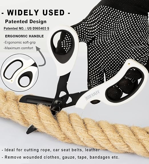 MEUUT 2 Pack Trauma Shears Patented Bandage Scissors for Left and Right Hand- Medical Supplies with 8 inch Heavy Duty Medical Scissors for EMT Workers Nurses