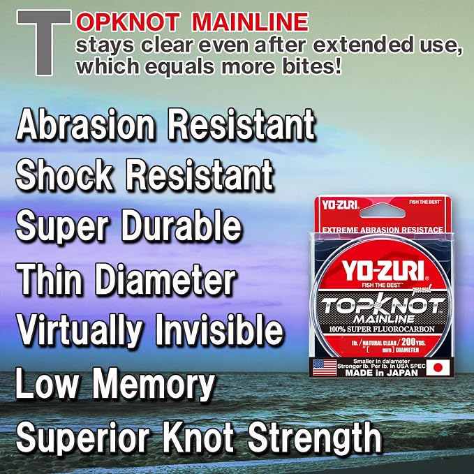 Yo-Zuri Topknot Mainline Natural Clear 200 Yards Fluorocarbon Fishing Line