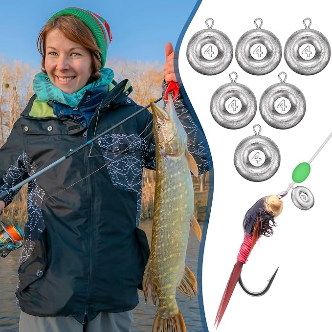 24 Pieces Fishing Disc Sinkers Weights Disc Sinker Fishing Sinkers Weights for Saltwater Catfishing Trolling Surf Tackle