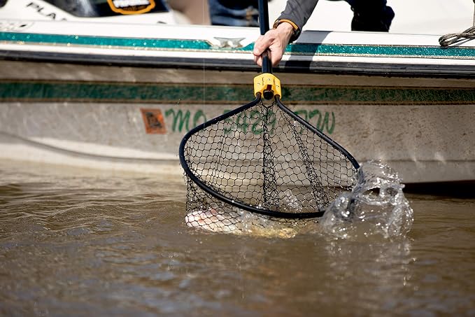 Frabill Conservation Slide Handle Net | Teardrop Hoop Size: 17" X 19" | Sliding Handle: 36" | Netting: Tangle-Free Micromesh | Net Depth: 16"