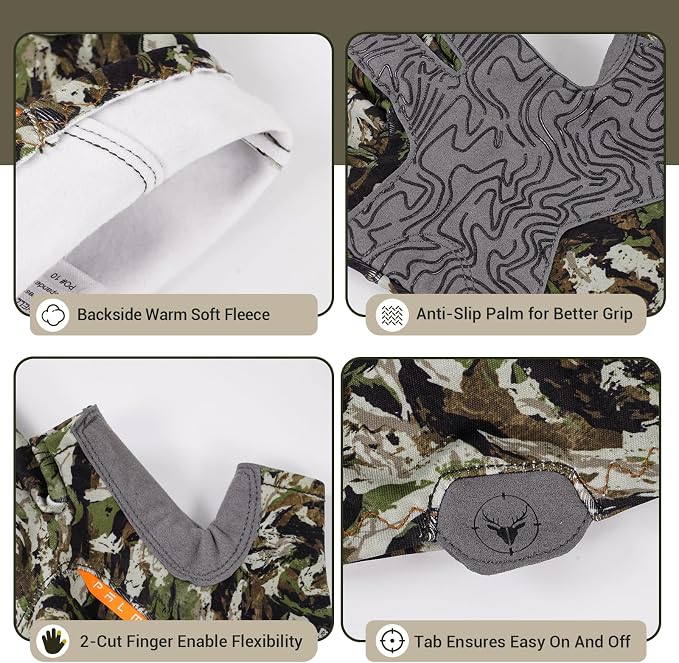Palmyth Men's Hunting Gloves for Cold Weather and Winter Camo Glove