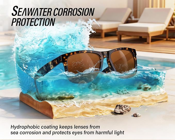 Polarized Sunglasses for Men & Women, Lightweight Driving Sunglasses for Fishing, Golf, Sports, UV400 Protection