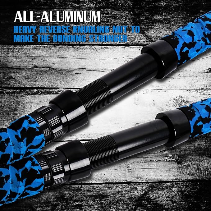 Fiblink Saltwater Fishing Rod 1Piece/2Piece Offshore Trolling Rod Big Game Deep Sea Rod Conventional Boat Blue Camouflage Fishing Pole(5'6"/6'/7')