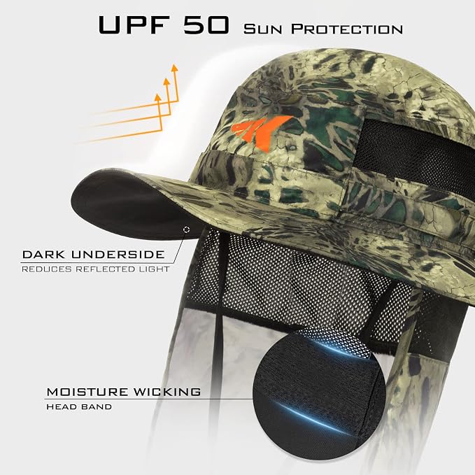 KastKing Sol Armis UPF 50 Boonie Hat - Sun Protection Hat, Fishing Hat, Beach & Hiking Hat, Paddling
