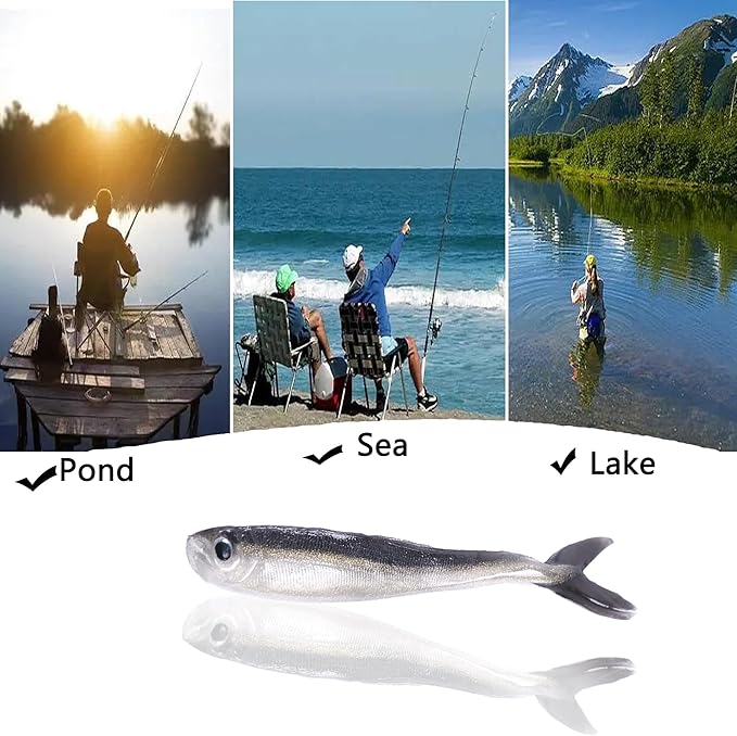 Paddle Tail Swimbaits,Soft Plastic Fishing Lures Swim Baits for Bass Fishing,30/50pcs with Box,Soft Plastic Swimbaits for Bass Trout Crappie Lures Kit for Saltwater Freshwater