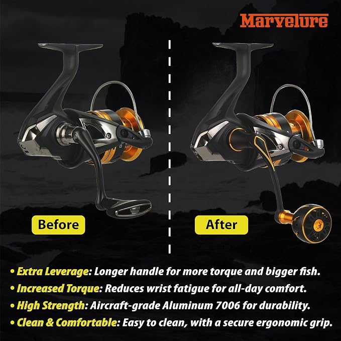 Power Handle Compatible for Shimano Stradic FL FM, Stella, Vanford, Vanquish, Twin Power, Ultegra, Sustain, Nasci FC FD 1000-5000 Spinning Reels