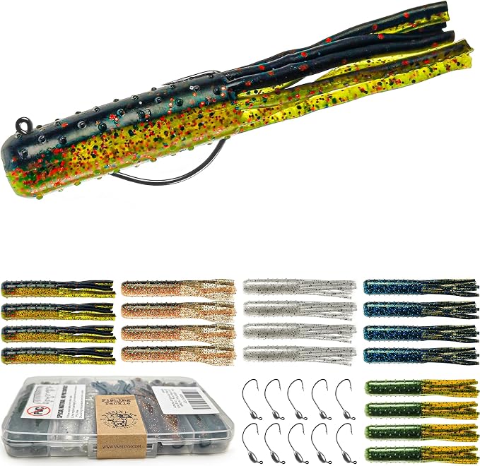 Tube Lures Crappie Lures for Bass Fishing, Tube Jigs Heads Soft Plastic Worm Baits for Freshwater Saltwater