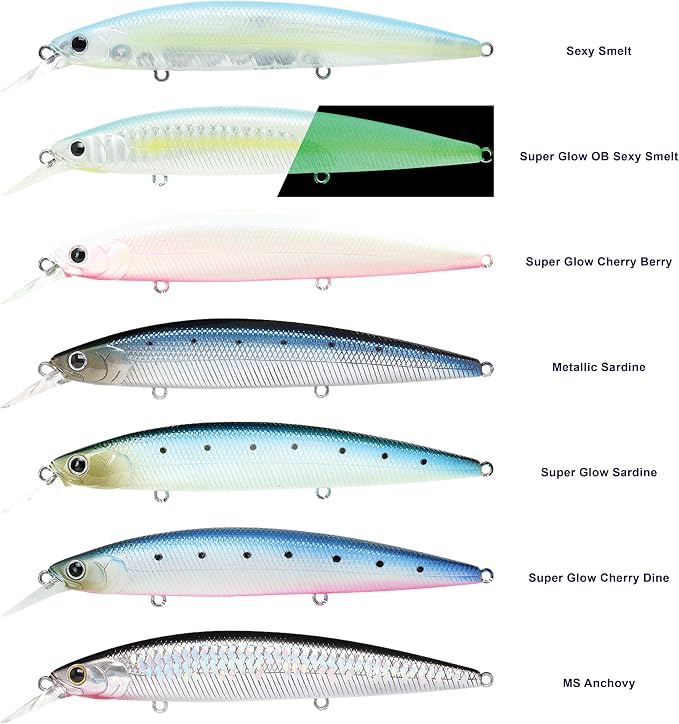 LUCKY CRAFT Surf Pointer 115MR Saltwater Fishing Lures for Halibut and Stripped Bass, Long Casting Jerkbait, Sinking Surf Fishing Gear, Fish Accessories for Tackle Box