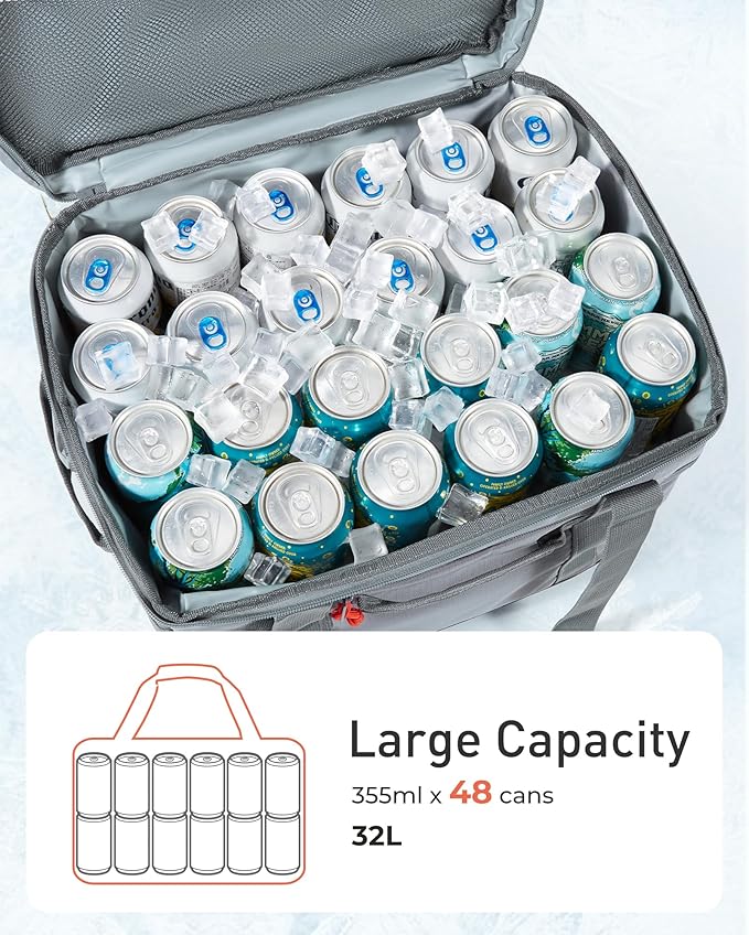 TOURIT Soft Sided Cooler Bag Insulated 30/48/60 Cans, Large Collapsible & Leakproof Ice Chest for Picnic, Beach, Camping, Travel, Sports Fan Coolers
