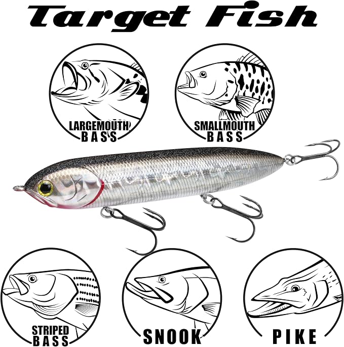 LUCKY CRAFT Super Sammy 126, Topwater Walking the Dog Action Tournament Winning Perfect Freshwater Lake Bass Fishing Champion Bait